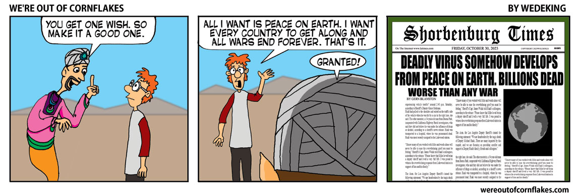 Genie grants peace on earth wish