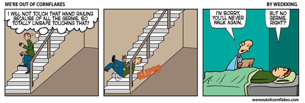 Won’t touch the hand railing