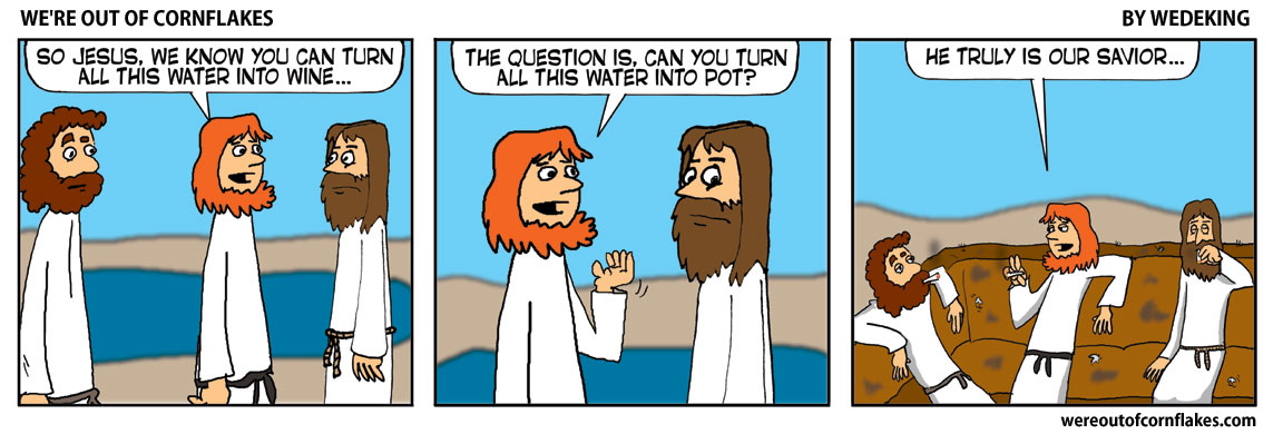 Jesus turns water into wine